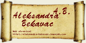 Aleksandra Bekavac vizit kartica